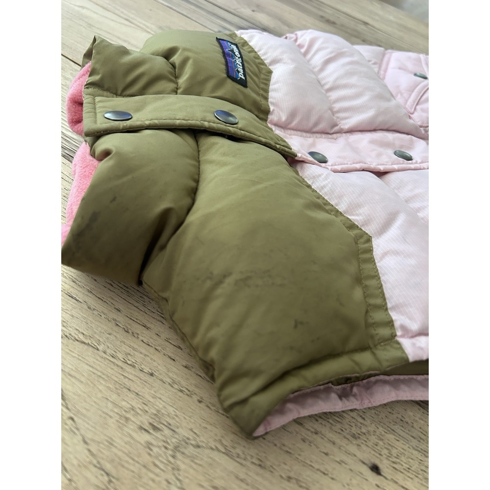 Patagonia Puffer Vest Girls Size XS Brown/Pink - Picture 11 of 11